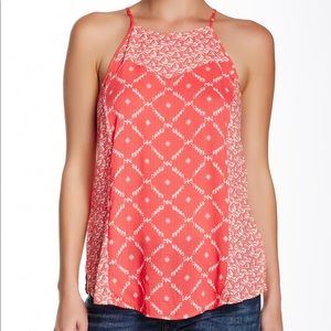 LUCKY BRAND Mixed Print Halter Top. Size L